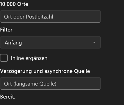 Vorführung: AutoCompleteBox