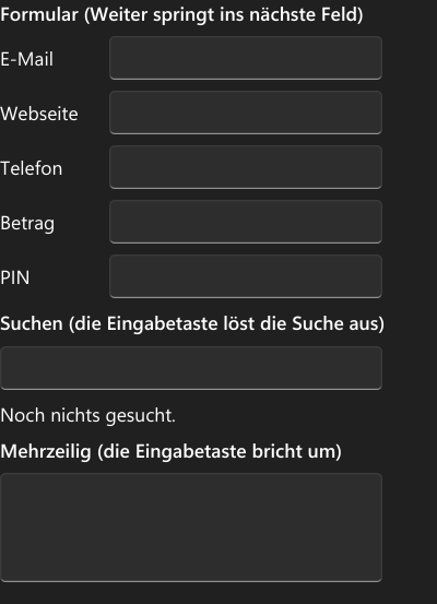 Vorführung: Bildschirmtastatur