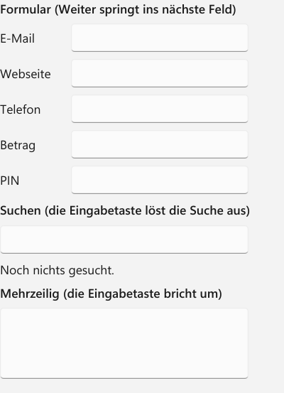 Vorführung: Bildschirmtastatur
