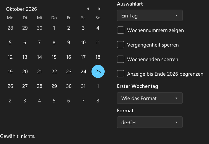 Vorführung: Calendar