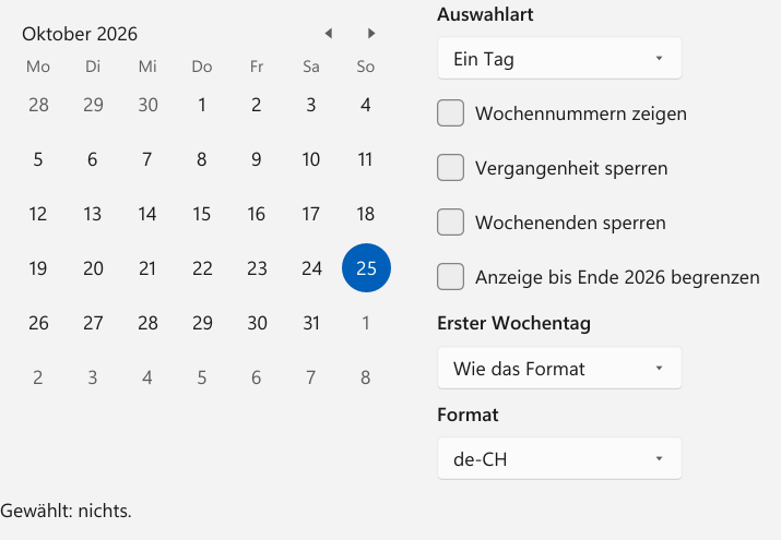 Vorführung: Calendar
