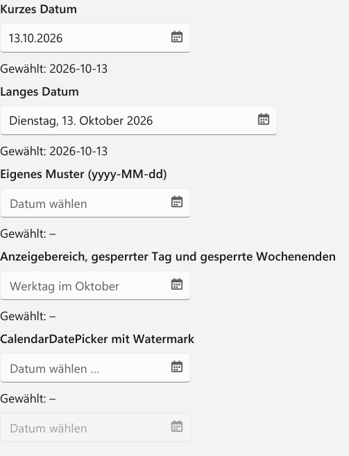 Vorführung: DatePicker