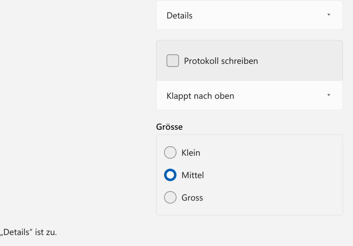 Vorführung: Expander und GroupBox