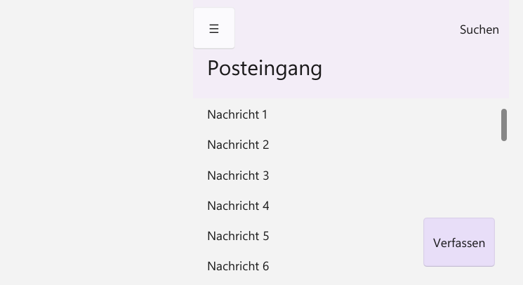 Vorführung: AppBar, FAB und Aktualisieren