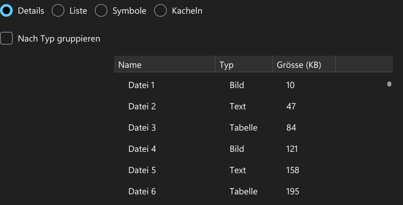 Vorführung: ListView