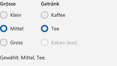 Vorführung: RadioButton
