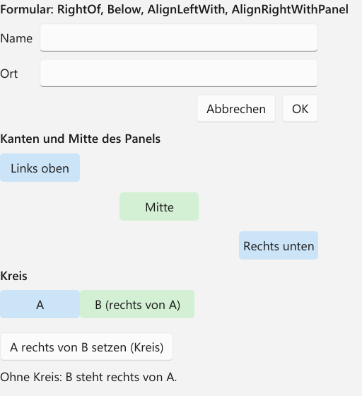 Vorführung: RelativePanel