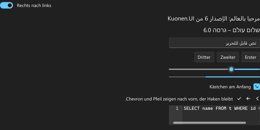 Vorführung: Rechts nach links