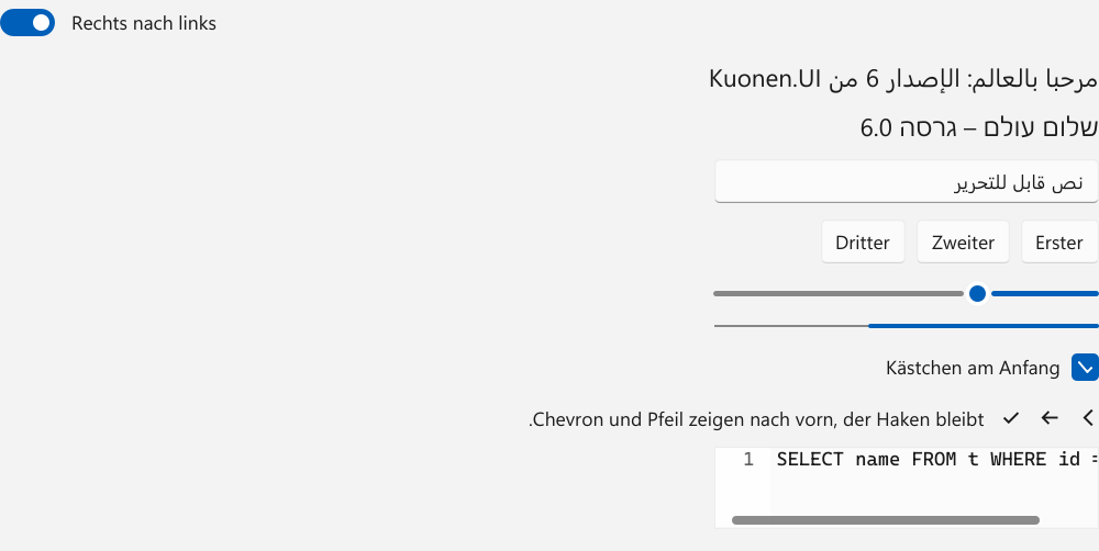 Vorführung: Rechts nach links