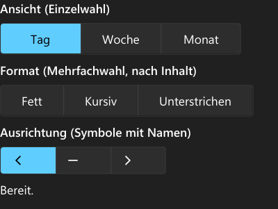 Vorführung: SegmentedControl