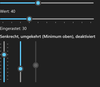 Vorführung: Slider