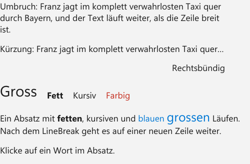 Vorführung: TextBlock