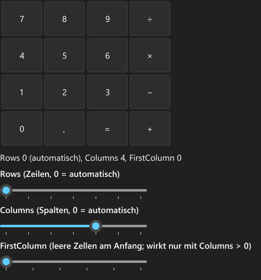 Vorführung: UniformGrid