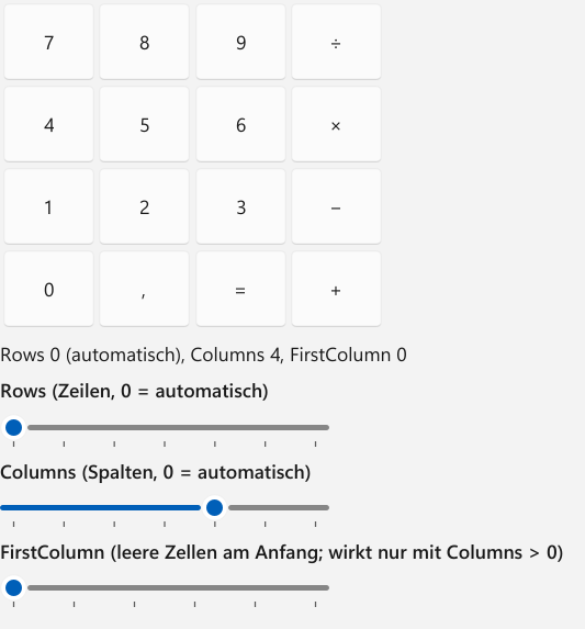 Vorführung: UniformGrid