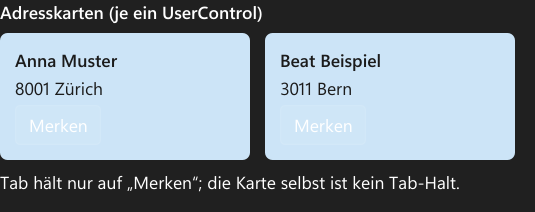 Vorführung: UserControl