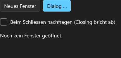 Vorführung: Window und Dialoge